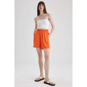 DEFACTO Paperbag Fit Viscose High waist Wide Leg Short