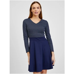 Orsay Dark blue ladies patterned dress - Women