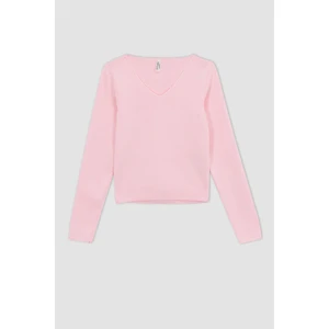 DEFACTO Girl Crop V-neck Pullover