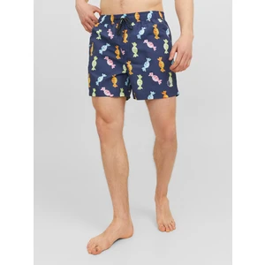 Dark Blue Mens Patterned Swimwear Jack & Jones Fiji - Men