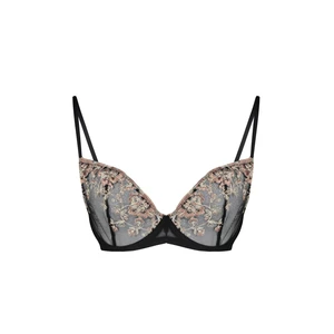 Trendyol Curve Black Brode Balconette Lace Bra