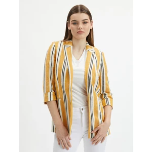 Orsay Orange Ladies Striped Linen Jacket - Women