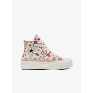 White Women Patterned Ankle Sneakers Converse Chuck Taylor All St - Ladies