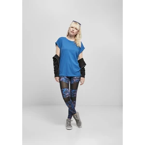 Women's Sports Blue T-Shirt with Extended Shoulder