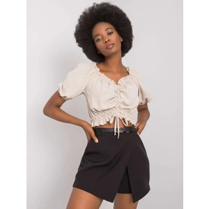 RUE PARIS Beige short blouse