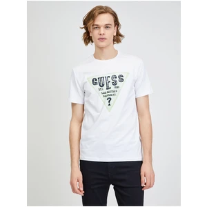 White Men's T-Shirt Guess Rusty - Men's