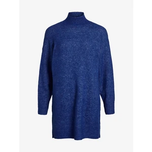 Dark blue long turtleneck with an admixture of wool . OBJECT Nete - Women