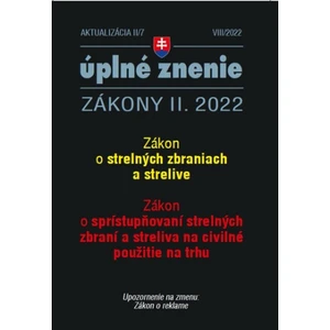 Aktualizácia II/7 2022 – Strelné zbrane a strelivo