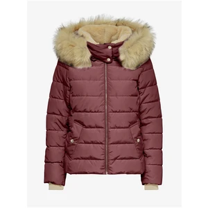 Dark Pink Quilted Jacket ONLY Camilla - Women