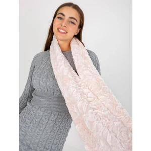 Light pink women's tube scarf made of faux fur