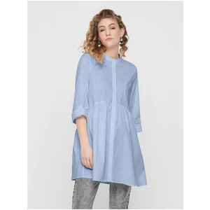 Light blue ladies shirt dress ONLY Ditte - Women