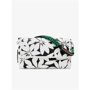 Black and white women's floral handbag Desigual Onyx Venecia 2.0 - Women