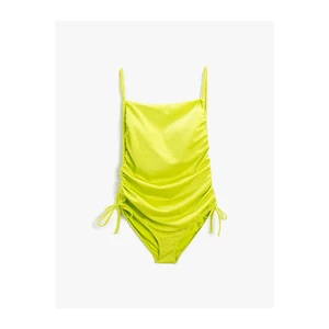 Koton Şahika Ercümen X - Shirring Detailed Swimsuit with Straps