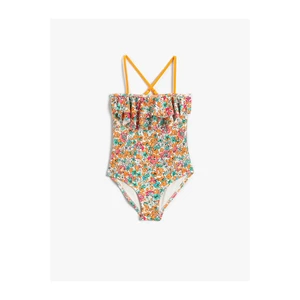 Koton Floral Printed Ruffled Swimwear