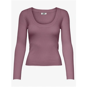 Old Pink Womens Ribbed Light Sweater JDY Plum - Women