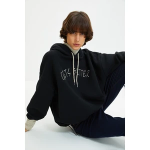 Trendyol Sweatshirt - Black - Relaxed fit