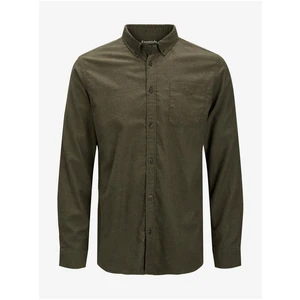 Khaki košile s kapsou Jack & Jones - Pánské