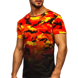 Tricou cu imprimeu portocaliu army Bolf S808