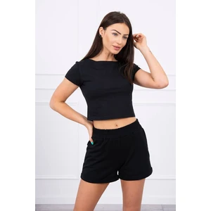 Cotton set with shorts black