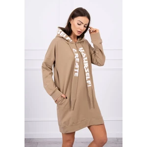 Dress with hood Oversize camel