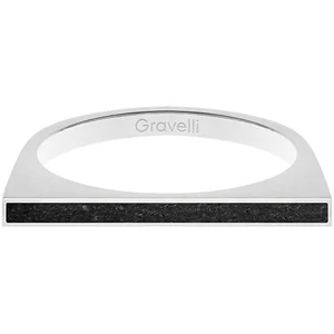 Gravelli Oceľový prsteň s betónom One Side oceľová / antracitová GJRWSSA121 53 mm