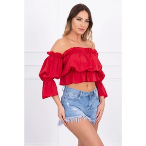 Off-the-shoulder blouse red