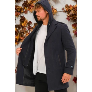 PLT8401 DEWBERRY MEN'S COAT-LIGHT DIAGONAL NAVY BLUE