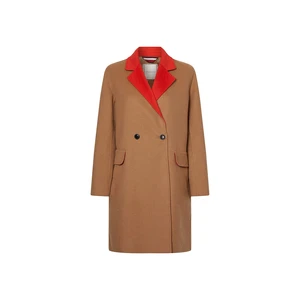 Tommy Hilfiger Coat - WOOL BLEND DF DB BELTED COAT beige