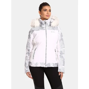 Women's ski jacket with integrated heating KILPI LENA-W White