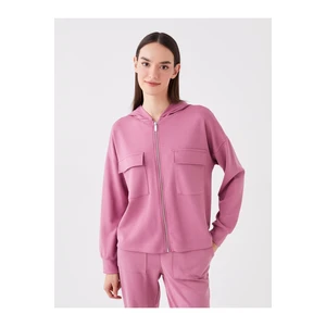 LC Waikiki Women's Hooded Plain Long Sleeve Pajamas Top