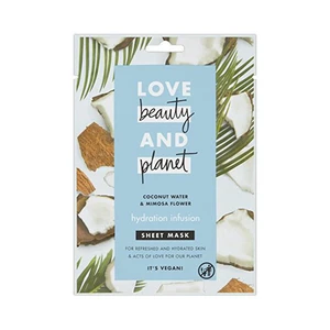 Love Beauty and Planet Textilné hydratačná pleťová maska s kokosovou vodou a kvety mimózy ( Hydration Infusion Sheet Mask) 1 ks