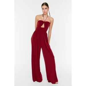 Trendyol Claret Red Collar Detailed Jumpsuit