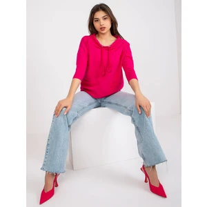 Fuchsia cotton blouse with pockets Melitina RUE PARIS