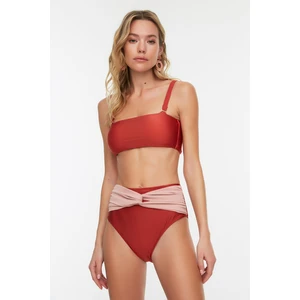 Trendyol High Waist Draped Knot Detailed Bikini Bottoms