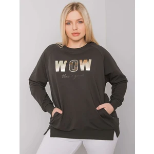 Dark khaki plus size long-sleeved Holdenville blouse