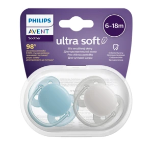 Philips AVENT Cumlík Ultrasoft Premium neutral 6-18m chlapec 2 ks