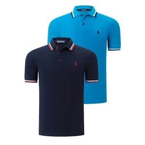 DUAL SET T8594 DEWBERRY MENS T-SHIRT-NAVY BLUE-BLUE