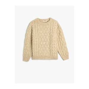 Koton Sweater Hair Knit Crew Neck Long Sleeved Soft Texture.