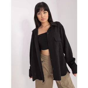 Black Women's Oversize Collared Shirt