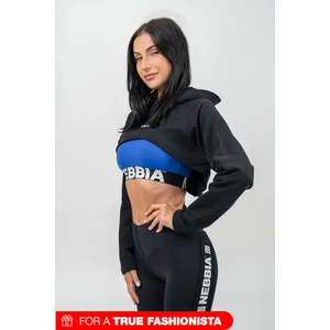 NEBBIA Crop sweatshirt with long sleeves and hood GYM TIME