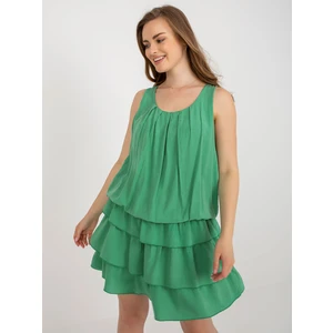 Green summer dress with ruffles OCH BELLA