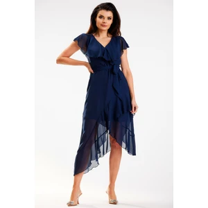 Awama Woman's Dress A574 Navy Blue