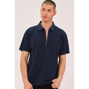 T0736 DEWBERRY MEN'S T-SHIRT-LACİVERT