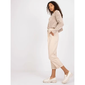 Elegant beige 7/8 RUE PARIS trousers