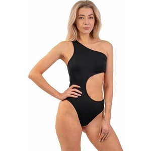 Nebbia One Shoulder Asymmetric Monokini Dámské plavky Black S