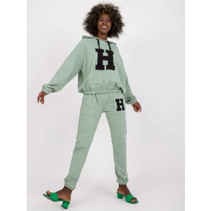 Pistachio two-piece tracksuit set with Natela pants