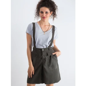 Khaki skirt with suspenders