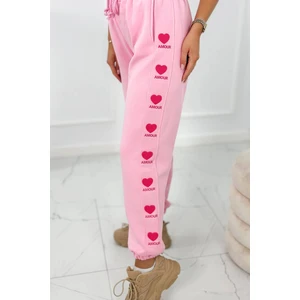 Pink Amour Cotton Trousers