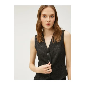 Koton Rachel Araz X - Crop Vest with Jacquard Buttons