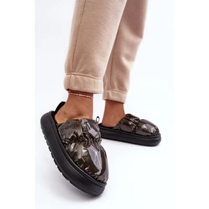 Shiny Women's Slippers Black Big Star